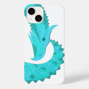 Funda Para iPhone 14 De Case-Mate dragón de corazón verdigris sobre blanco