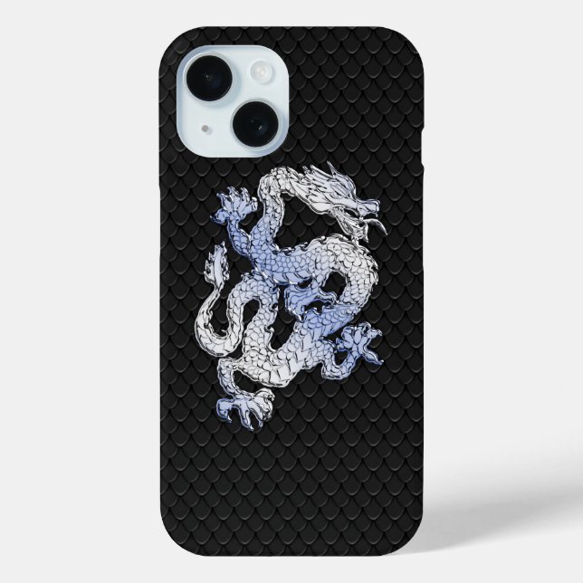 Funda De Case-Mate Para iPhone Dragón de estilo cromado en la impresión de piel d (Reverso )