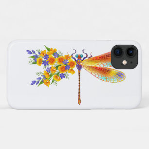 Funda Para iPhone 11 Dragón de flores amarillas