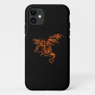 Funda Para iPhone 11 Dragón de llamas en negro