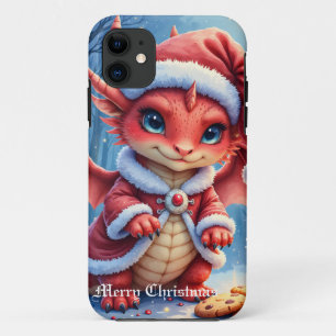 Funda Para iPhone 11 dragón de Navidad, demasiado lindo para arrestar,