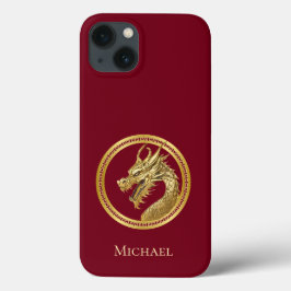 Funda Para iPhone 13 Dragón de oro personalizado-