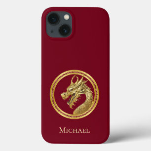 Funda Para iPhone 13 Dragón de oro personalizado-