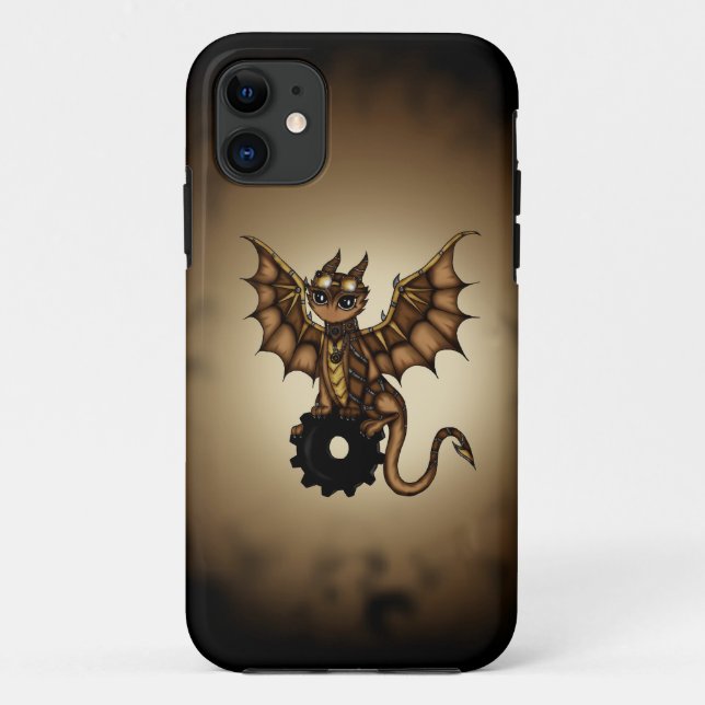 Funda De Case-Mate Para iPhone Dragón de Steampunk (Reverso)