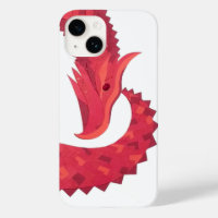 Dragón del corazón rojo en blanco