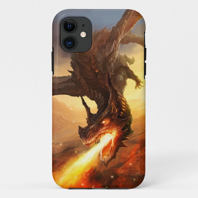 Funda De Case-Mate Para iPhone Dragón del fuego (Reverso)