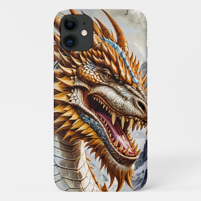 Funda De Case-Mate Para iPhone Dragón dorado (Reverso)