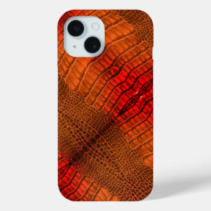 Funda Para iPhone 15 Dragón en piel de imitación Naranja brillante