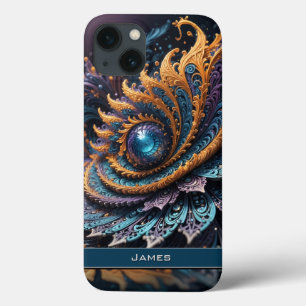 Funda Para iPhone 13 Dragon Eye Moderno Abstracto Nombre fractal geomét
