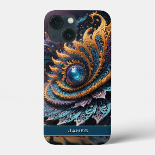 Funda Para iPhone 13 Mini Dragon Eye Moderno Abstracto Nombre fractal geomét