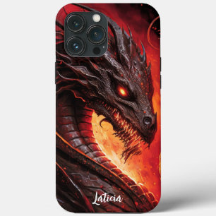 Funda Para iPhone 13 Pro Max Dragón fuerte y fuego