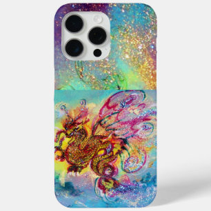 FUNDA PARA iPhone 15 PRO MAX DRAGÓN MARÍTIMO EN DERRAMES AZULES DE ORO