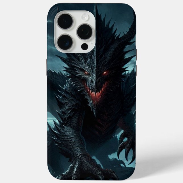 Funda De Case-Mate Para iPhone Dragón medieval oscuro (Reverso )