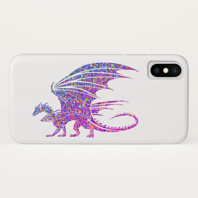 Funda De Case-Mate Para iPhone Dragón mosaico asombroso (Reverso (horizontal))