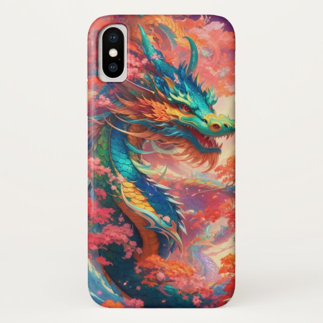 Funda De Case-Mate Para iPhone Dragon Mythique Asiatique Art Fantastique Japonais (Reverso)