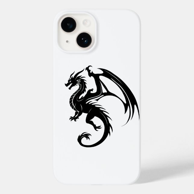 Funda De Case-Mate Para iPhone Dragón negro (Reverso )