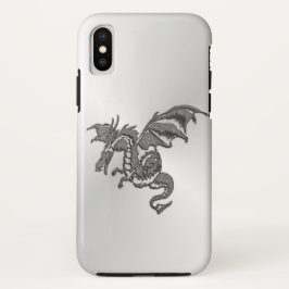 Funda Para iPhone XS Dragón plateado