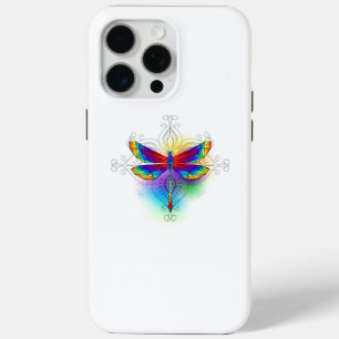 Funda Para iPhone 15 Pro Max Dragón poligonal arcoiris