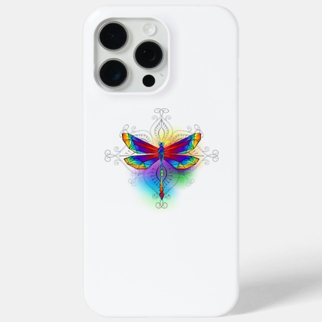 Funda De Case-Mate Para iPhone Dragón poligonal arcoiris (Reverso )