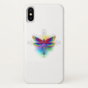 Funda Para iPhone X Dragón poligonal arcoiris