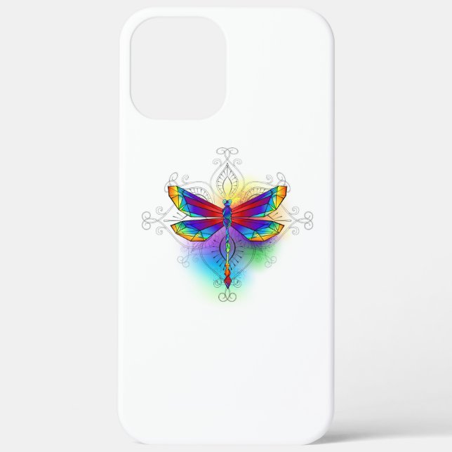 Funda De Case-Mate Para iPhone Dragón poligonal arcoiris (Reverso )