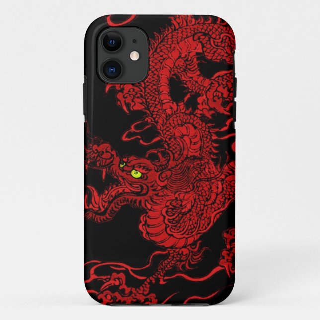 Funda De Case-Mate Para iPhone Dragón rojo (Reverso)