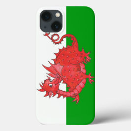 Funda Para iPhone 13 Dragón rojo en el Funda de iPhone verde y blanco 6