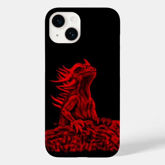 Funda De Case-Mate Para iPhone Dragón rojo pequeño (Reverso )