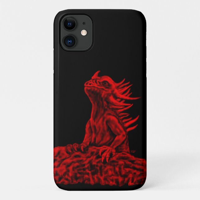 Funda De Case-Mate Para iPhone Dragón rojo pequeño (Reverso)