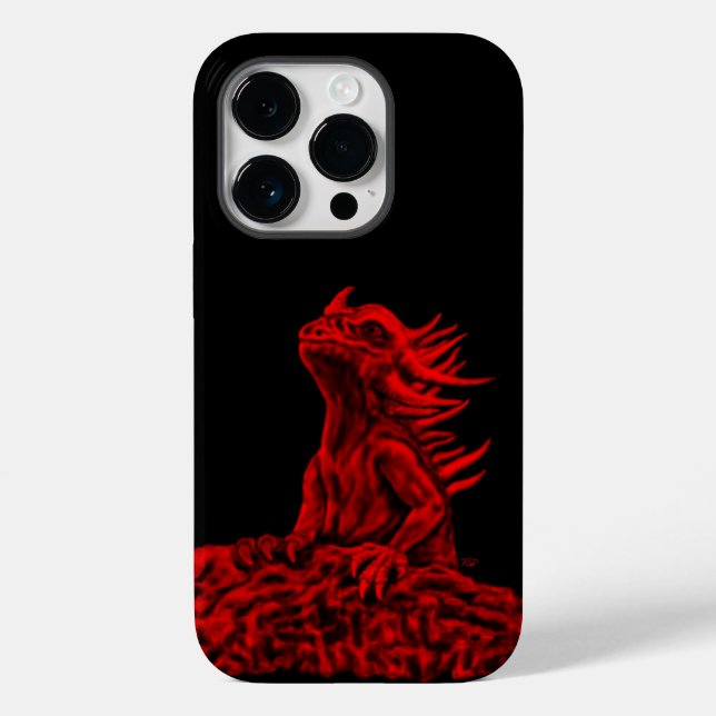 Funda De Case-Mate Para iPhone Dragón rojo pequeño (Reverso )