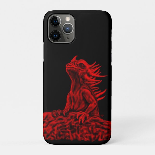 Funda De Case-Mate Para iPhone Dragón rojo pequeño (Reverso)