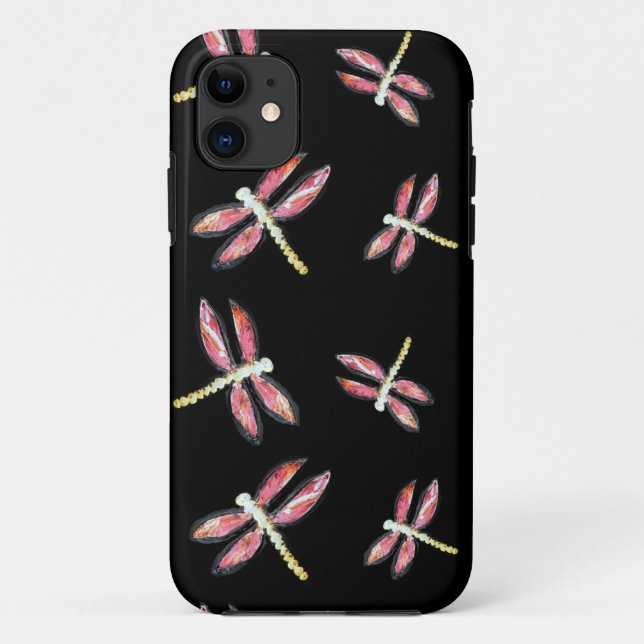 Funda De Case-Mate Para iPhone Dragón rosa de danza del arte de los insectos (Reverso)