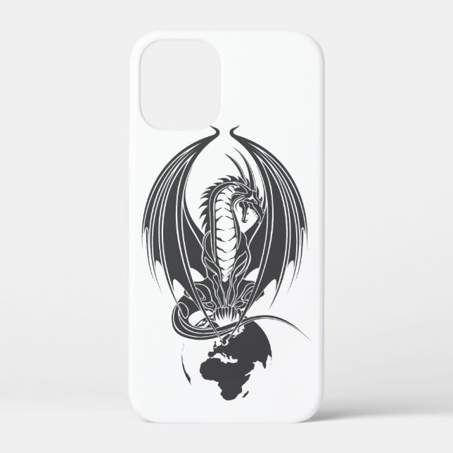 Funda De Case-Mate Para iPhone Dragón sentado en la esfera terrestre... Case-Mate (Reverso )