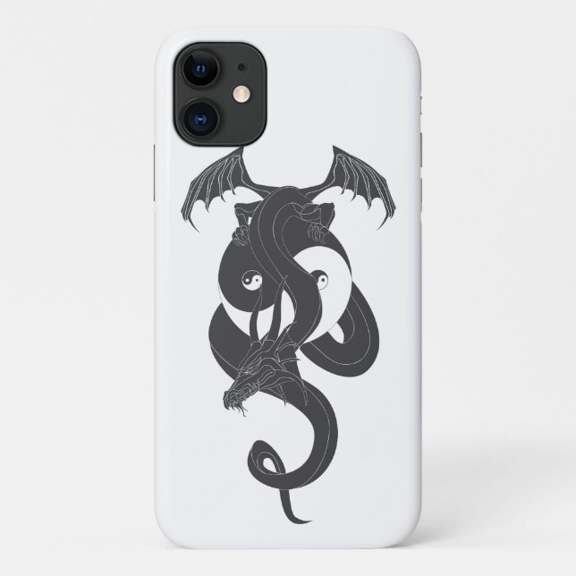 Funda De Case-Mate Para iPhone Dragón sentado en Yin Yang (Reverso)