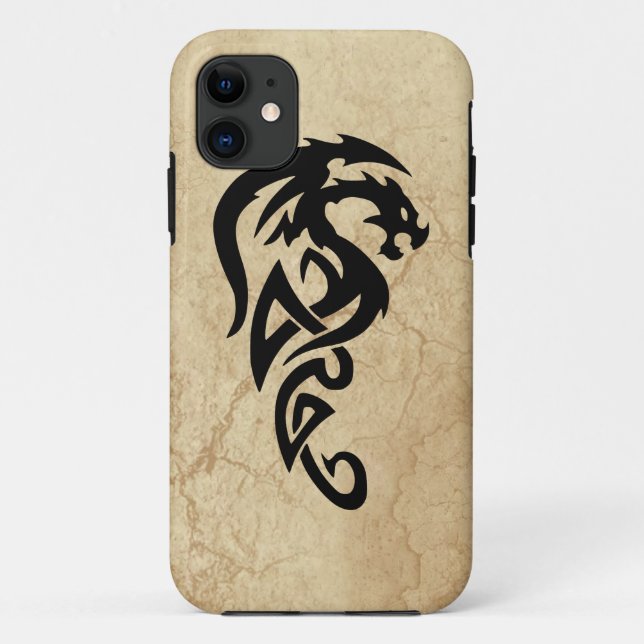 Funda De Case-Mate Para iPhone Dragón tribal mítico, diseño del año del dragón (Reverso)