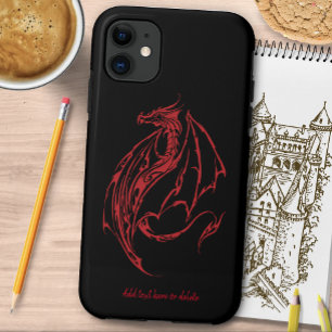 Funda Para iPhone 11 Dragón tribal rojo negro