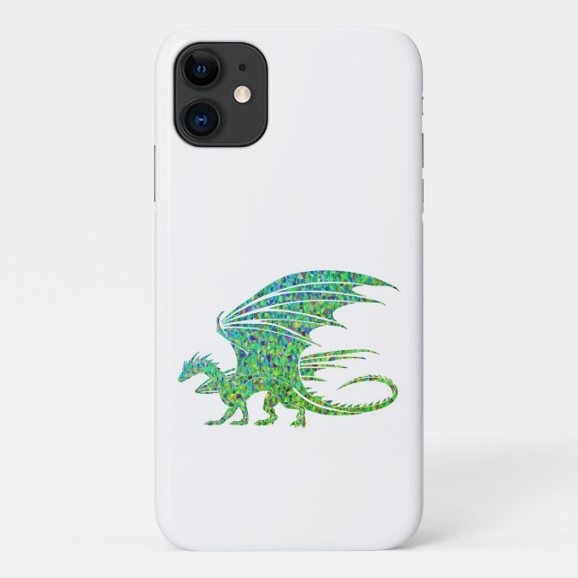 Funda De Case-Mate Para iPhone Dragón Verde Mosaico Increíble (Reverso)