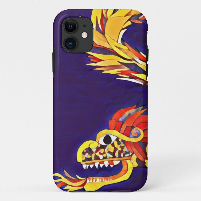 Funda De Case-Mate Para iPhone Dragón violeta azul (Reverso)
