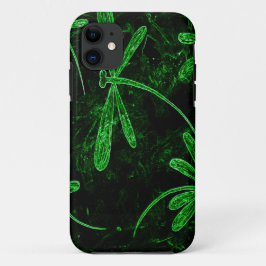 Funda Para iPhone 11 Dragonflies Neon Green