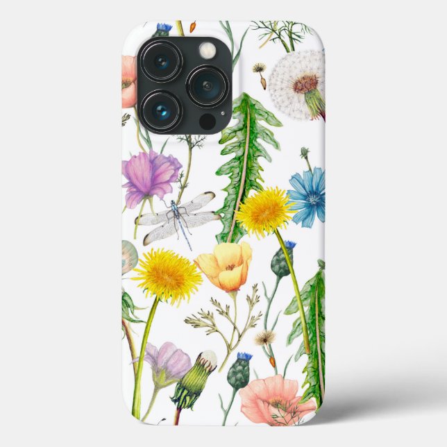 Funda De Case-Mate Para iPhone Dragonflies on Wildflowers (Reverso )