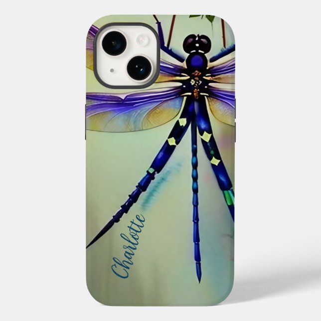 Funda De Case-Mate Para iPhone Dragonfly acuático, personalizado (Reverso )