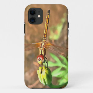 Funda Para iPhone 11 Dragonfly artístico descansando sobre la cabeza de