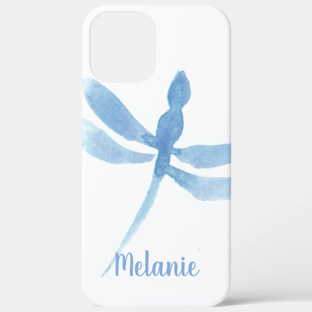 Funda De Case-Mate Para iPhone Dragonfly azul acuático monogramado (Reverso )