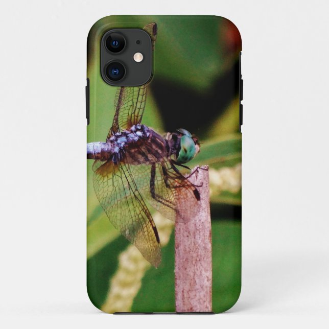 Funda De Case-Mate Para iPhone Dragonfly con flores blancas (Reverso)