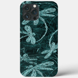 Funda Para iPhone 13 Pro Max Dragonfly Disco Midnight Blue