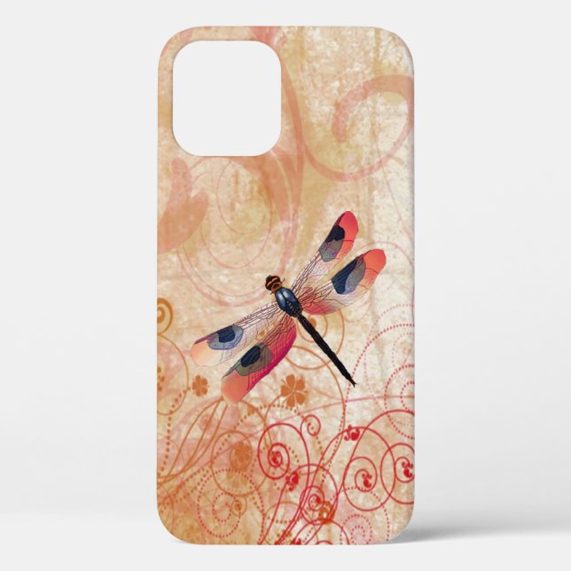 Funda De Case-Mate Para iPhone Dragonfly Flourish iPhone 12 Funda (Reverso )