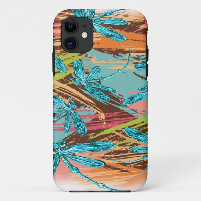 Funda De Case-Mate Para iPhone Dragonfly Turquoise Splash (Reverso)