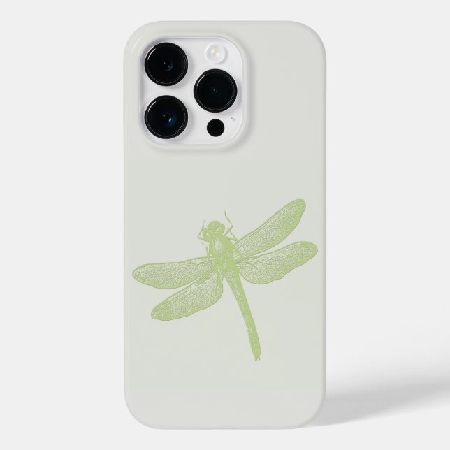 Funda De Case-Mate Para iPhone Dragonfly verde estampado simple grande (Reverso )