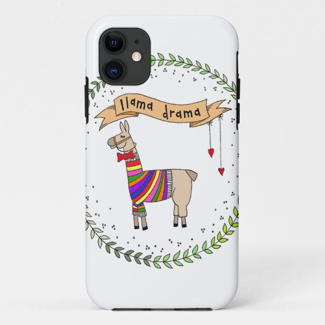 Funda De Case-Mate Para iPhone Drama de la llama, alpaca (Reverso)