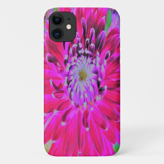 Funda De Case-Mate Para iPhone Dramática flor de Dahlia roja y rosa (Reverso)